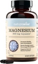 NatureWise Supplément de magnésium marin à haute absorption 300mg - Magnésium naturel provenant de l'eau de mer - Non-OGM, États-Unis Fabriqué - 90 Softgels[1-Mois]