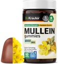 BIO KRAUTER Mullein Gummies pour les poumons 2000 mg - 60 Chews - Supplément de désintoxication pulmonaire - Mullein Leaf Gummies - Vegan, sans gélatine