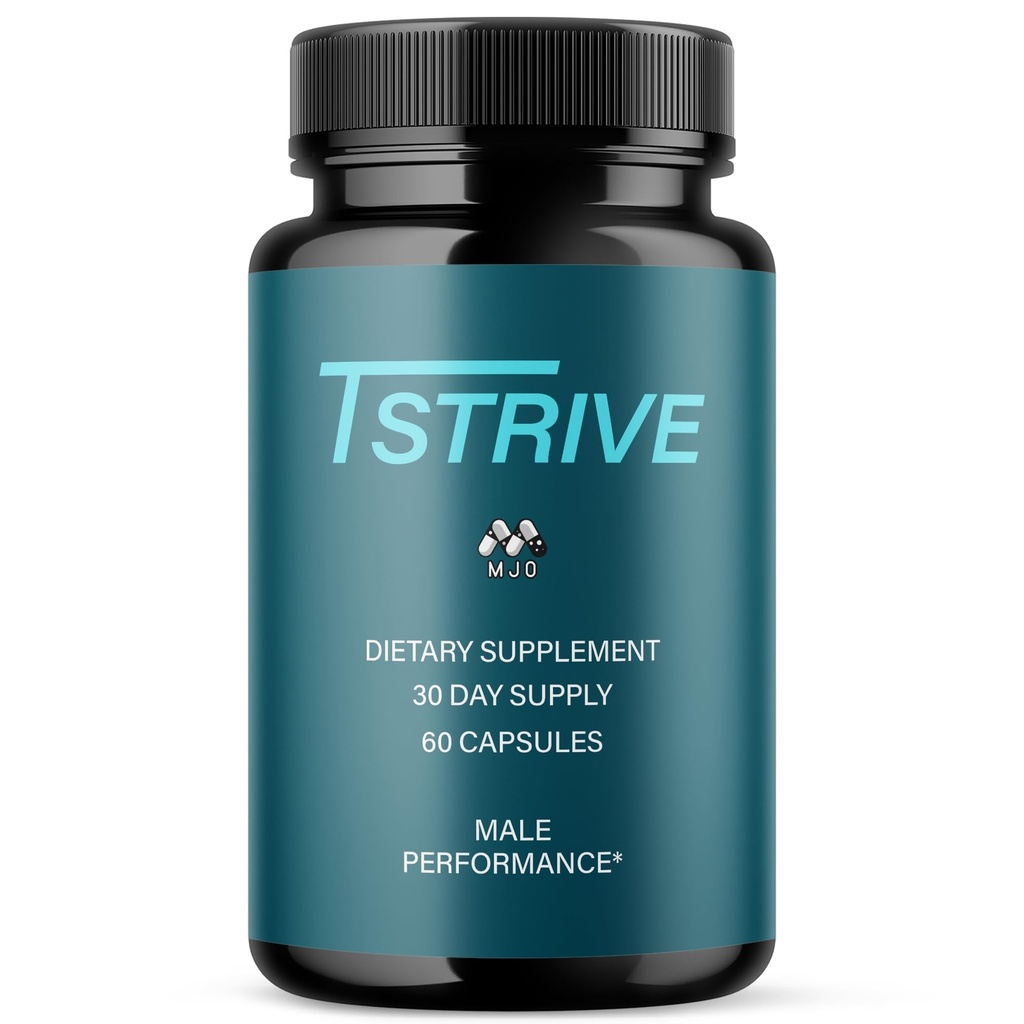 Tstrive for Men, Official T Strive Pills for Men with All Natural Ingredients, Maximum Strength Tstrive Men's Supplement with Premium Vitamins Supporting Wellness and Advanced Health (60 Capsules)
