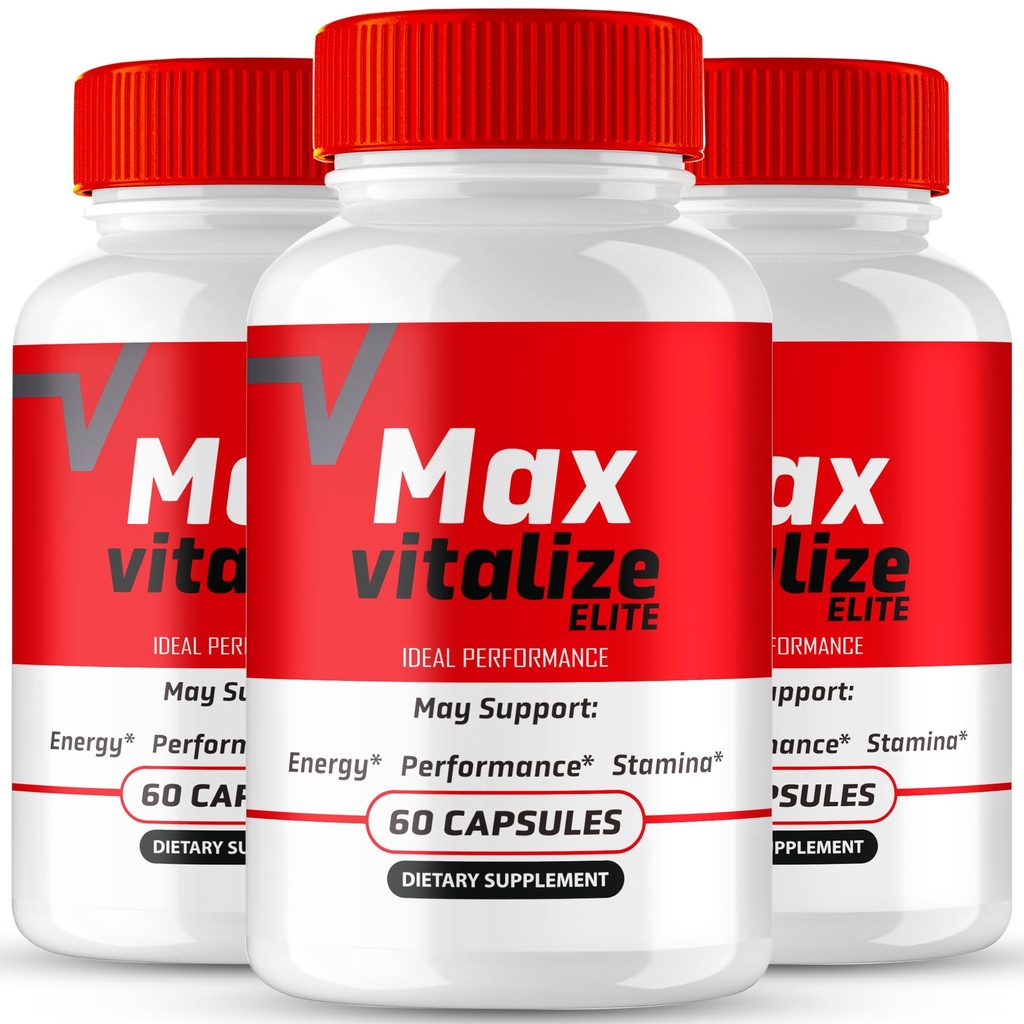 Max Vitalize for Men Capsules, Advanced MaxVitalize Natural Pills - Maximum Strength, All Natural Performance, Stamina, Energy & Overall Health Welness Support, Max Vitalize Reviews (3 Pack)