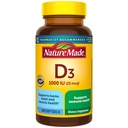 Vitamine D3 1000 UI (25 mcg), supplément vitamine D pour os, dents, muscles et immunitaires, 100 softgels, 100 jours d'approvisionnement