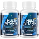 Multivitamin for Men 50+ with Methylated B12 & Folate, Omega-3 & CoQ10 – Fermented Herbal Blend, 43 Vitamins & Minerals – Supports Brain & Memory and Immune Health - 180 Capsules