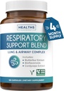 Supplément santé pulmonaire respiratoire - Le supplément de soutien pulmonaire revigorant aide à soutenir l'enlèvement du mucus de Clear Airways et la désintoxication saisonnière ou annuelle - Formule non-OGM à base de plantes végétaliennes (4 mois d'approvisionnement)