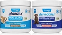 VTNIQUE Dermabliss Omega & Skin Complement Chews pour chiens (60ct) & Glandex Anal Gland Support arachide Butter Soft Chews pour chiens (60ct)