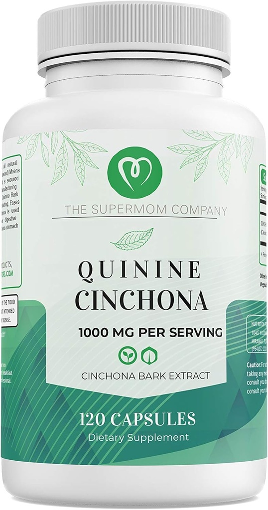 Quinine Cinchona Bark Extract 1000 mg – Herbal Supplement for Muscle & Leg Cramp Relief, Digestive Support & Immune Health – 120 Capsules, Non-GMO, Made in USA