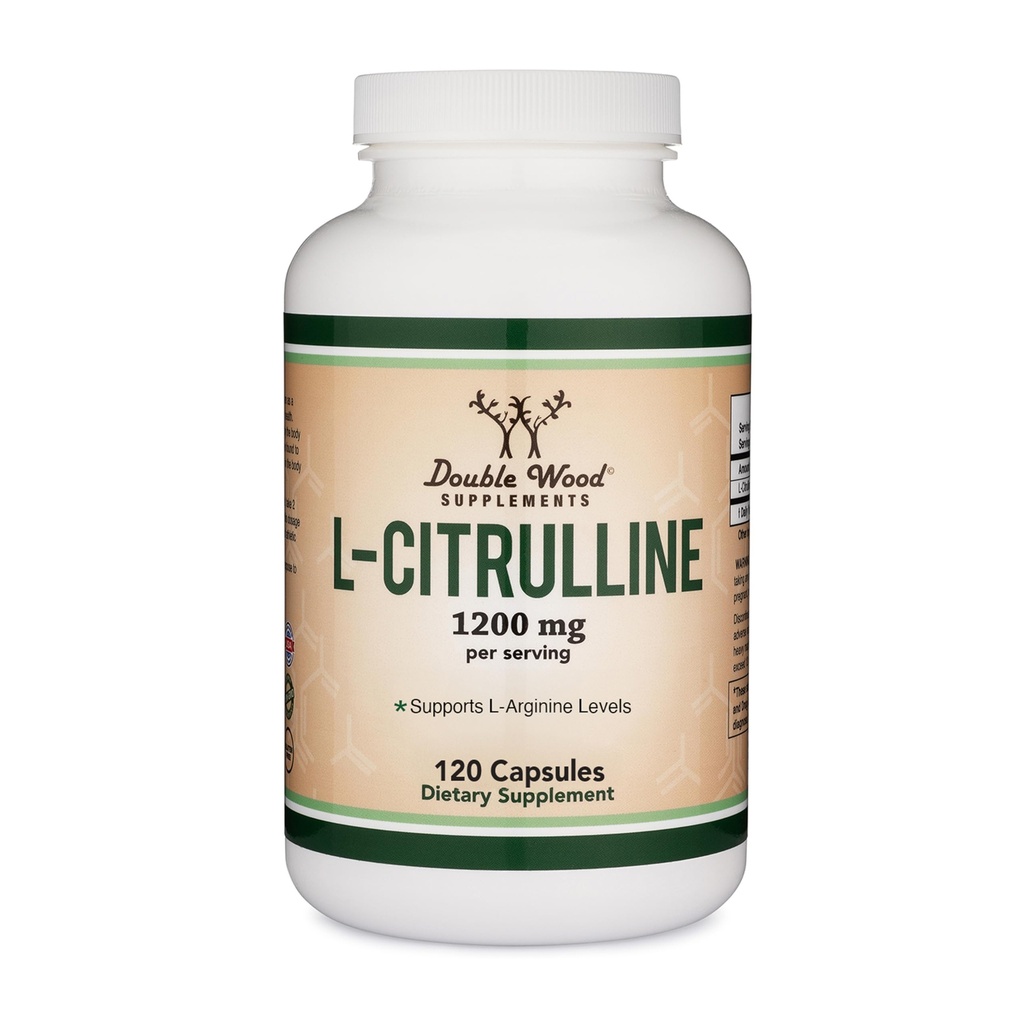 L Citrulline Capsules - 99% Tested Purity - 1,200mg Per Serving for Muscle Recovery, 120 Count by Double Wood