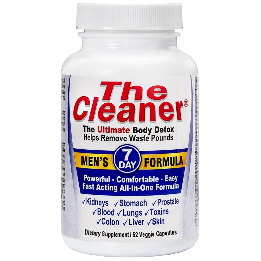 Century Systems The Cleaner Detox, puissante formule de nettoyage interne complète de 7 jours pour les hommes, soutien santé digestive, 52 capsules végétariennes