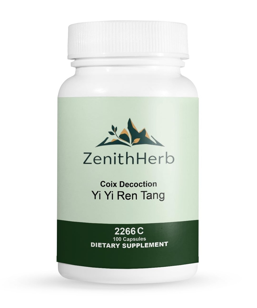 ZenithHerb-Coix Decoction/Yi YiRen Tang, Traditional Chinese Herbal Supplement, 100 Capsules/Bottle, 2 Bottles