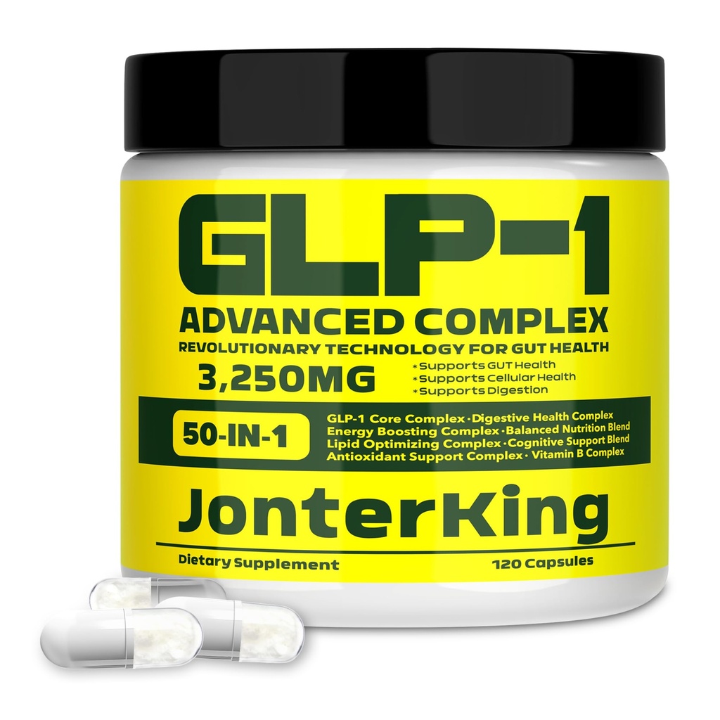 50-in-1 GLP-1 Supplement with Akkermansia & Vitamin B, GLP Support, Hunger & Metabolism Support, Natural Activate Probiotic and Prebiotic Formula for Men & Women (120 Capsules)