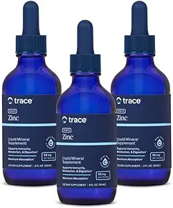Trace Minerals Ionic Zinc - Supplément de soutien du système immunitaire - Supplément minéral essentiel au magnésium, au cuivre et au chlore - Soutien de la peau et de la croissance en santé - 2 fl oz (environ 144 portions)