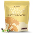 Bunkell Vanilla Bean Protein Powder with 100% Grass-Fed Whey & Plant Proteins, 22g of Protein, Vanilla Bean & Cinnamon, No Added Sugar, Non-GMO, Gluten Free, 1.1LB