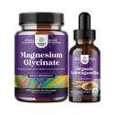 Bundle of High Absorption Magnesium Glycinate Capsules for Calming Sleep Plus Muscle Bone & Nerve Support and Vegan Liquid Ashwagandha Root Extract for Energy Stress and Mood Support