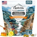 OPTIVIDA Health Lozanges d'argent colloïdal au miel et à l'huile de citron (1 pack) - Lozages de gorge apaisants pour adultes avec soulagement de la toux et formule Nano Silver à action rapide pour le soutien immunitaire, 60 Ppm