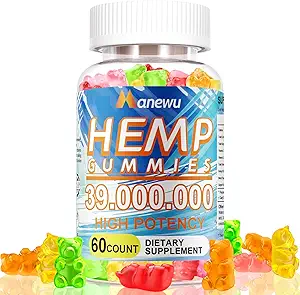 Organic Hemp Gummies - Plant-derived, Supports Relaxation, Balance, Gentle Daily Support - 60 Gummies
