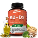 Vitamines NutriFlair D3 (5000iu/125mcg) + K2 (sous forme de Mk7) - Fabriqué avec des ingrédients à base de plantes Plus Extrait de poivre noir BioPerine, 90 Capsules - Soutient l'Immune saine, le coeur et la santé - Pills non OGM