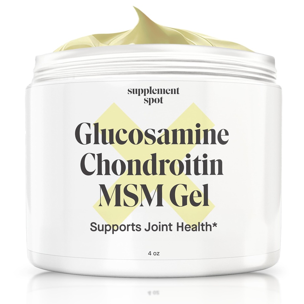 Glucosamine Chondroïtine MSM Gel (4 oz) - avec Glucosamine, Chondroïtine, MSM et Bromelain pour soutenir la santé conjointe – pour les femmes et les hommes (90 jours d'approvisionnement)