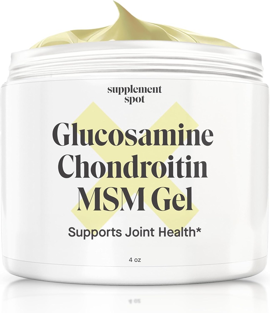 Glucosamine Chondroïtine MSM Gel (4 oz) - avec Glucosamine, Chondroïtine, MSM et Bromelain pour soutenir la santé conjointe – pour les femmes et les hommes (90 jours d'approvisionnement)