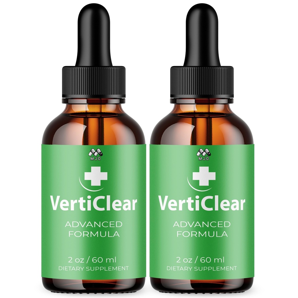 (2Pack)VertiClear Drops, Official Verti Clear with All Natural Ingredients Drops, Advanced Formula Verticlear for Ear Health & Hearing Wellness Support with Premium Vitamins for Women &Men(60Servings)
