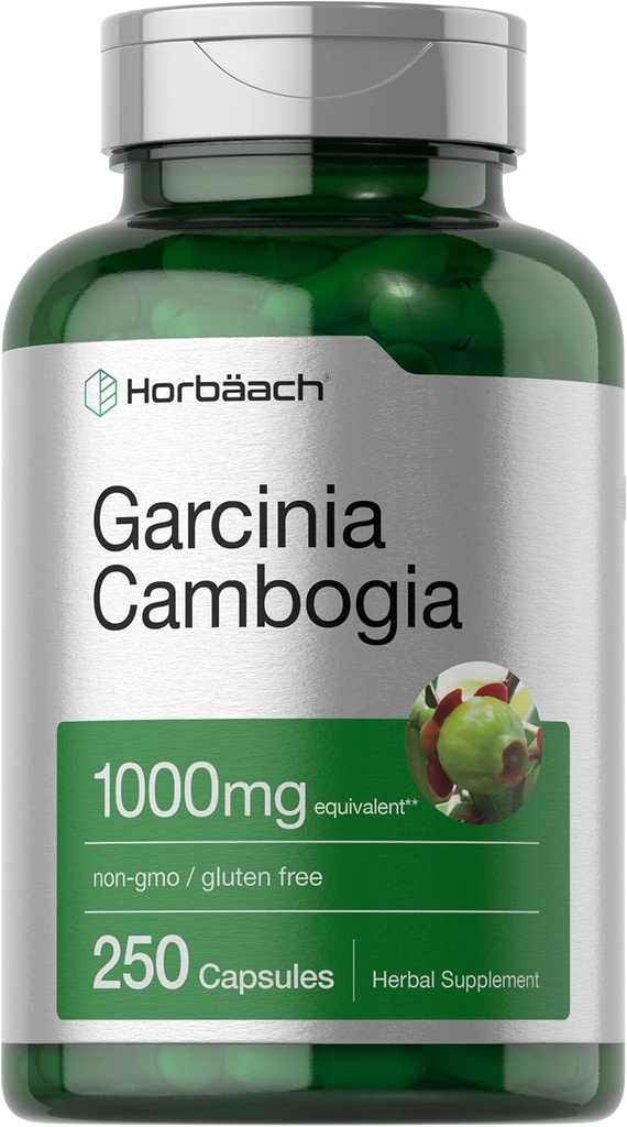 Horbaach Garcinia Pilules d'extrait de Cambogia $ 1000mg $ 250 Capsules $ Supplément d'extrait d'herbe $ Non-OGM, sans gluten