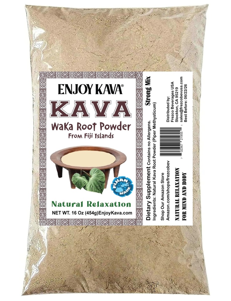 Waka Kava Root Powder - 1 LB | 100% Noble Kava Powder | Made from Pure Fijian Kava Kava Roots