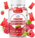 softbear Creatine Monohydrate Gommies pour hommes femmes, Vegan Creatine Supplément 5000mg Creatine HCL Pré-entraînement Gommies pour Muscle Builder Strength Flavor framboise 60 Comte