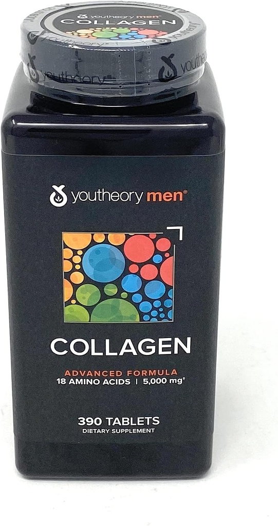 Nutrawise Corporation youtheory Mens Collagen Advanced Formula, Blanc, Comprimé, 390 Compte