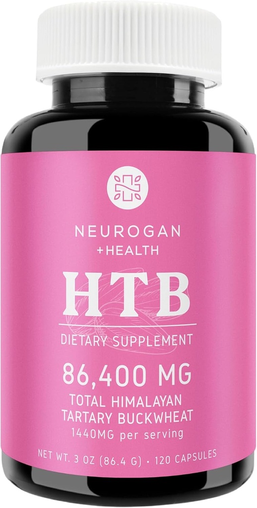 Neurogan Himalayan Tartary Buckwheat (HTB) Capsules - Pure Potent 1440 MG, 60 jours d'approvisionnement - Soutient le bien-être digestif* - Sans gluten, 86 400 MG Total HTB - Laboratoire testé, Fabriqué aux États-Unis