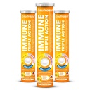 nutrazul crème triple action comprimés effervescents avec vitamine C 1000mg, vitamine D, zinc, soutien quotidien routine, sans gluten, sans sucre, sans lactose, saveur orange, 20 comprimés, (paquet de 3)