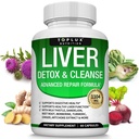 Liver Cleanse Detox & Repair Formula Liver Detox Supplement – Milk Thistle with Dandelion, Artichoke, Turmeric, Beet Root, Turmeric & More for Natural Fast Herbal Cleansing Non-gmo Vegan 60 Capsules