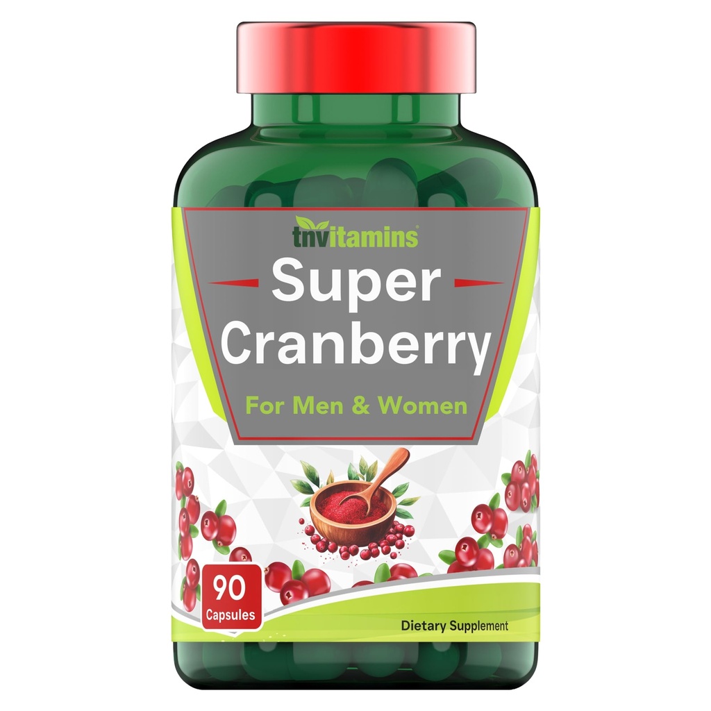 tnvitamins Cranberry Pills for Women & Men - 90 Capsules | Supports Urinary Tract Health* | Cranberry Concentrate Supplement | Bladder & Kidney Support* | Supports Women's Health* | Antioxidants