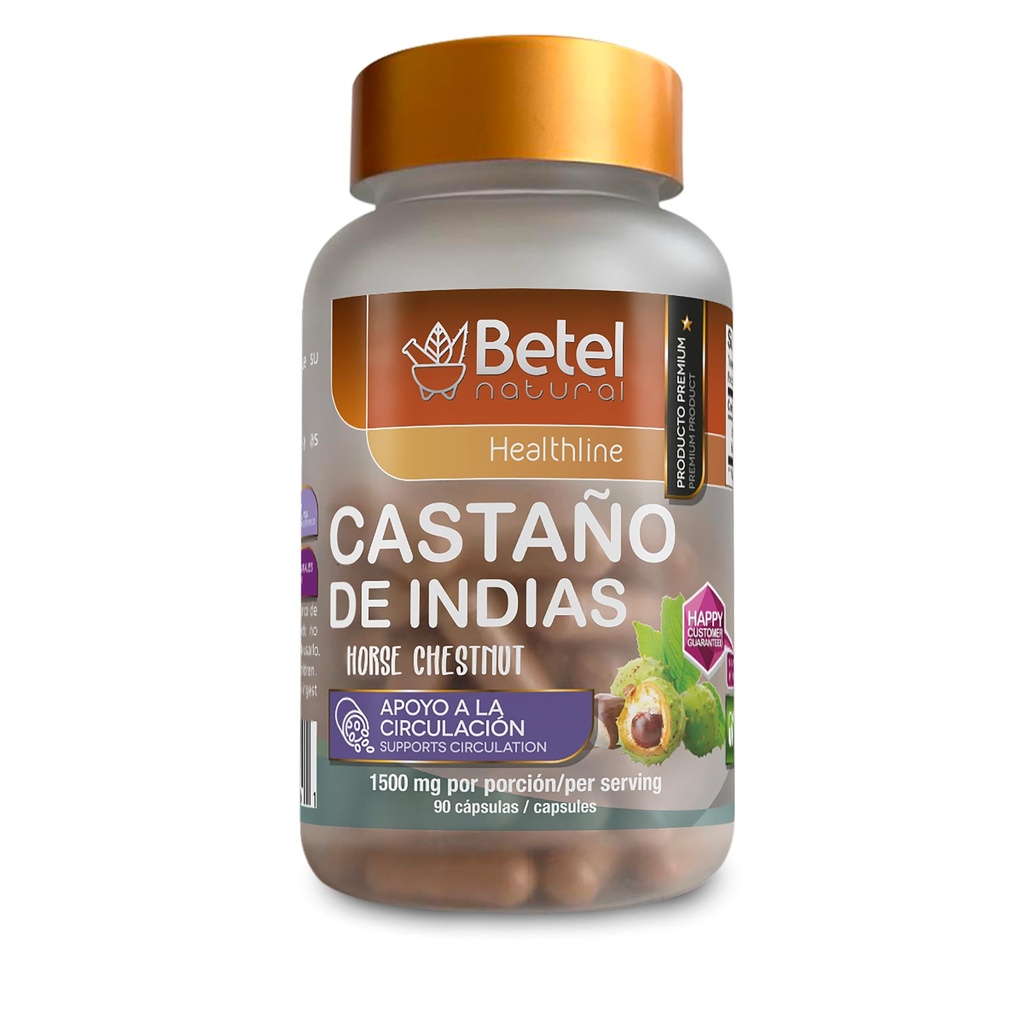 Betel Natural Premium Castano de Indias para la Circulacion 1500 mg - Châtaigne de cheval 90 Caps
