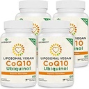 1000mg Liposomique CoQ10 Ubiquinol, 240 Vegan Softgels, supplément Ubiquinol haute absorption CoQ10, forme active antioxydante de Coenzyme Q10 pour la fonction cardiaque et la production d'énergie