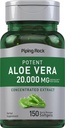 Pipeping Rock Aloe Vera Capsules 20000mg , 150 Softgels , Supplément d'extrait concentré , sans OGM , sans gluten
