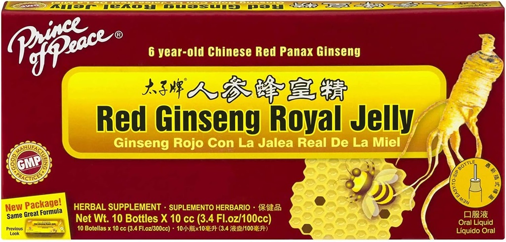 Prince de la Paix Ginseng Royal Jelly, 10 bouteilles, 0.34 fl. oz. Chaque â €.