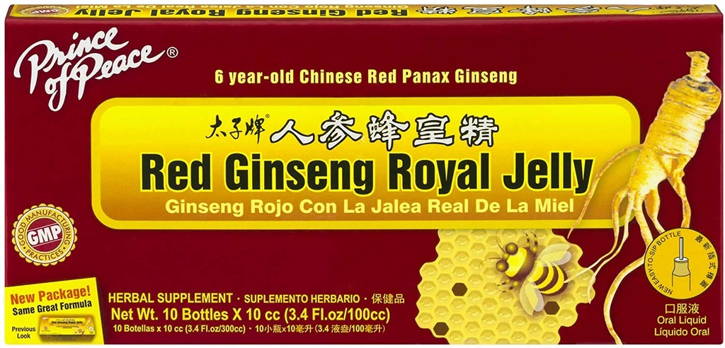 Prince de la Paix Ginseng Royal Jelly, 10 bouteilles, 0.34 fl. oz. Chaque â €.
