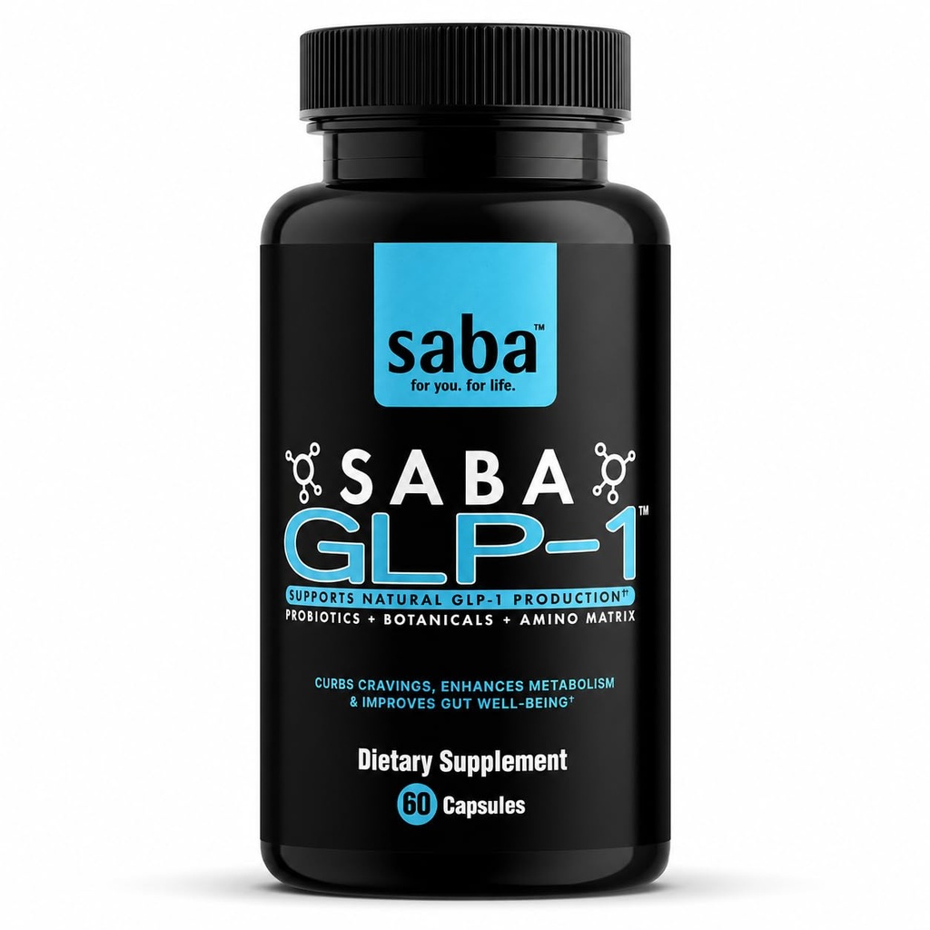 Saba GLP-1™ Support Supplement – Natural Appetite Control & Cravings Support with Akkermansia Probiotic + Berberine Synbiotic | Gut Health & Metabolism Support | Non-Stimulant | 30 Serving
