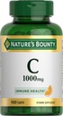 Natures Bounty Vitamine C 1000mg, Supplément de soutien immunitaire, puissant antioxydant, 1 paquet, 100 capsules