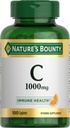 Natures Bounty Vitamine C 1000mg, Supplément de soutien immunitaire, puissant antioxydant, 1 paquet, 100 capsules