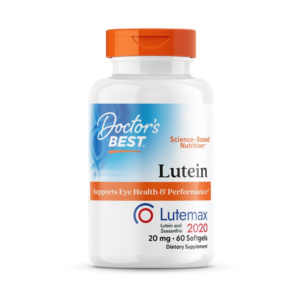 Médecins Best Lutein, soutient la santé des yeux et la performance, non-OGM, sans gluten, 20 mg, 60 Softgels