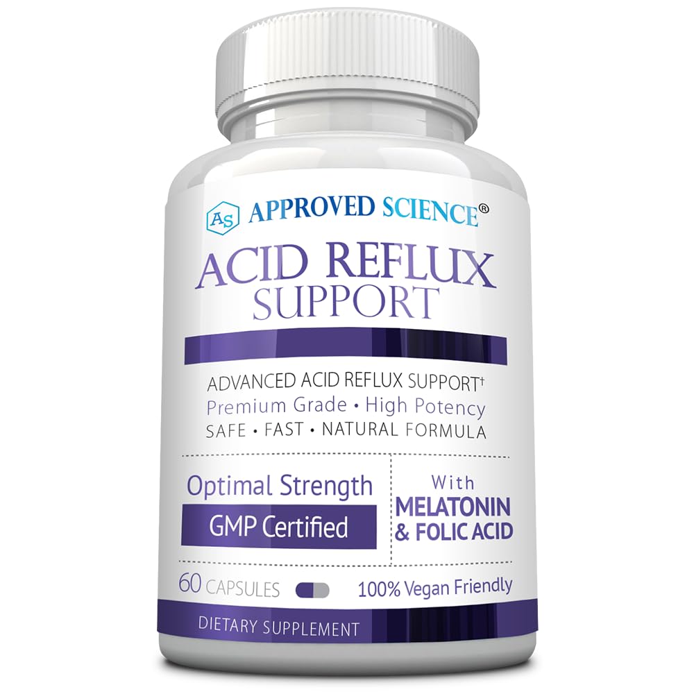 Approved Science® Acid Reflux Support - with Melatonin, Marshmallow Root, L-Taurine - 60 Capsules - Vegan