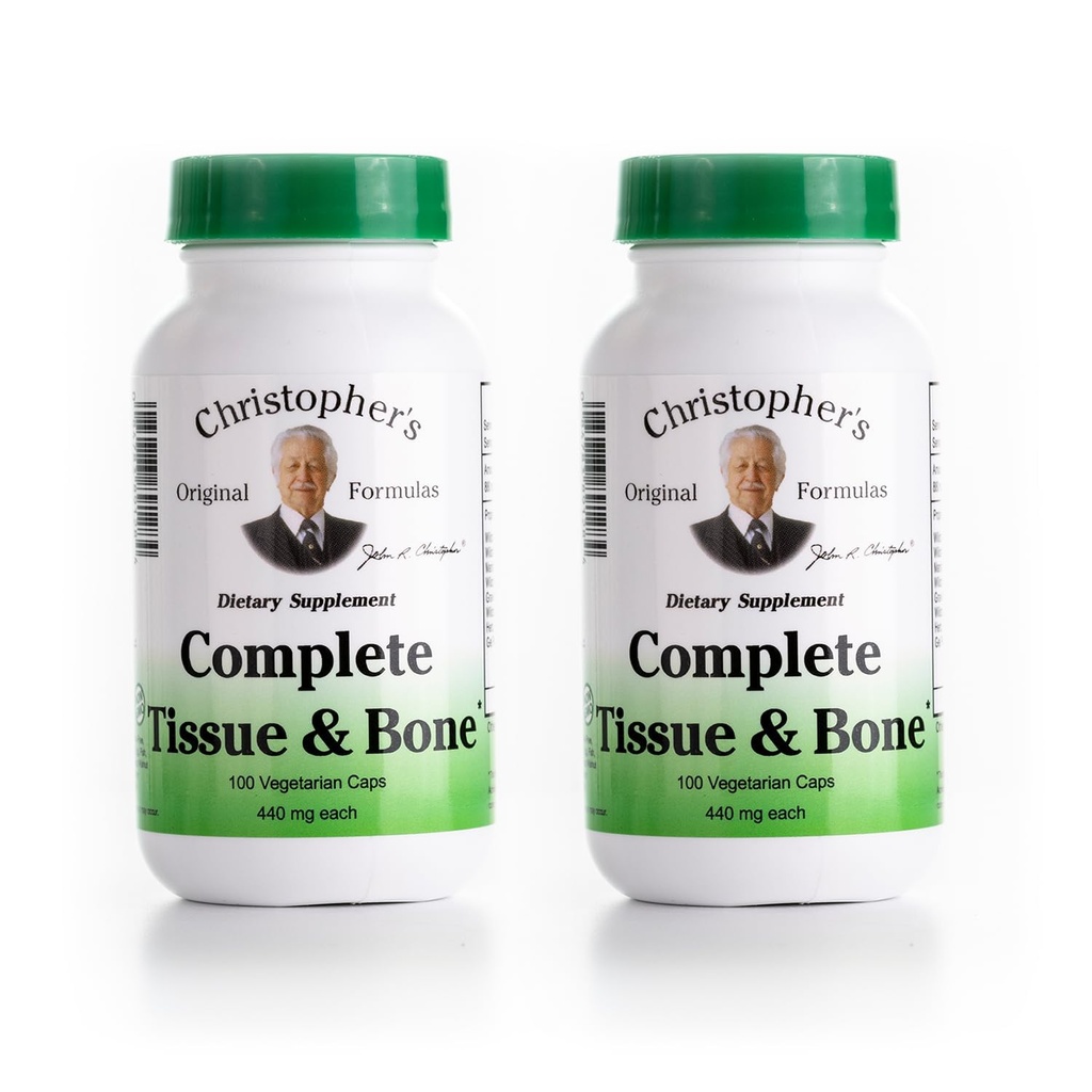 Christopher's Original Formulas Complete Tissue & Bone Formula – 100 VCaps | Herbal Support for Bones & Connective Tissue - Pack of 2
