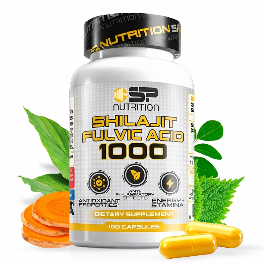 SP Nutrition Shilajit Fulvic Acid 1000mg Supplement, 100 Capsules, Energy and Stamina Support
