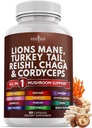 NOUVEAU supplément de champignons Lions d'ÂGE avec la dinde Tail Reishi Cordyceps Chaga avec racine de marshmallow