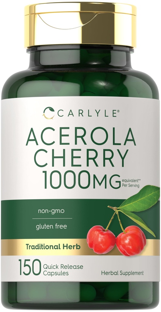 Carlyle Acerola Cherry Capsules | 150 Count | Non-GMO & Gluten Free Extract | Acerola Berry