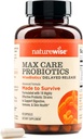 NatureWise Max Probiotics for Women & Men - 30 Billion CFU 18 Strains With Prebiotics - For Gut & Digestive Health - Delayed-Release Capsules, Gluten Free - 60 Capsules[2-Month Supply]