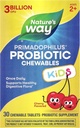 Nature's Way Primadophilus Probiotic Chewables for Kids, Supports Healthy Digestive Flora*, for Kids Ages 2+, 3 Billion CFU, 30 Cherry Flavored Chewables (Packaging May Vary)