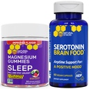 STACKS NATURELS Sleep Magnésium Gommies + Sérotonine Cerveau Alimentation - Soutient la qualité du sommeil et de l'humeur positive* - 90 pièces Total