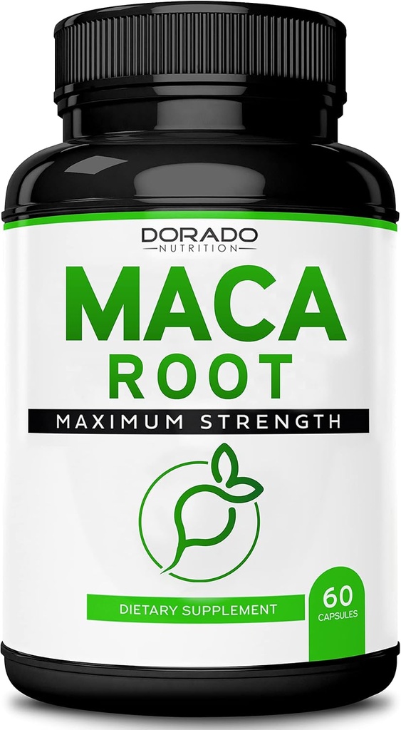 Capsules de racine de maca 15 000 mg pour les hommes et les femmes - 10x Extrait concentré équivalent - [Force maximale] - Zéro remplissage - Testé par une tierce partie - Vegan - Sans gluten et sans OGM - USA Fabriqué - 60 capsules