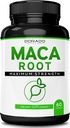 Capsules de racine de maca 15 000 mg pour les hommes et les femmes - 10x Extrait concentré équivalent - [Force maximale] - Zéro remplissage - Testé par une tierce partie - Vegan - Sans gluten et sans OGM - USA Fabriqué - 60 capsules