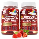 Creatine Monohydrate Gummies for Kids & Teens Ages 5+, with 1500mg-3000mg Creatine Monohydrate, with D3+K2 + Magnesium + B12, Supports Energy, Focus Bone & Brain Health, Sugar-Free, Strawberry 2 Pack